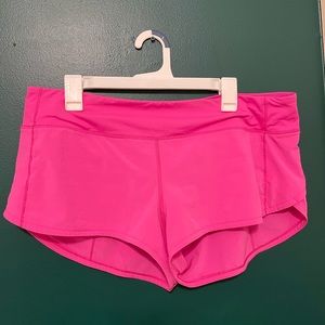 Hot pink low rise lined shorts